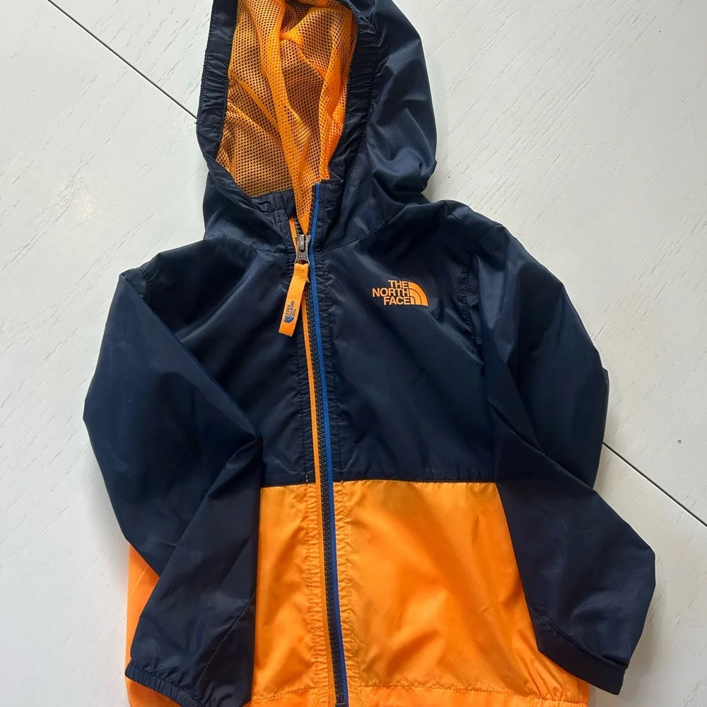 The North Face Dark Blue and Bright Orange Hooded Jacket - Picture 5 of 6